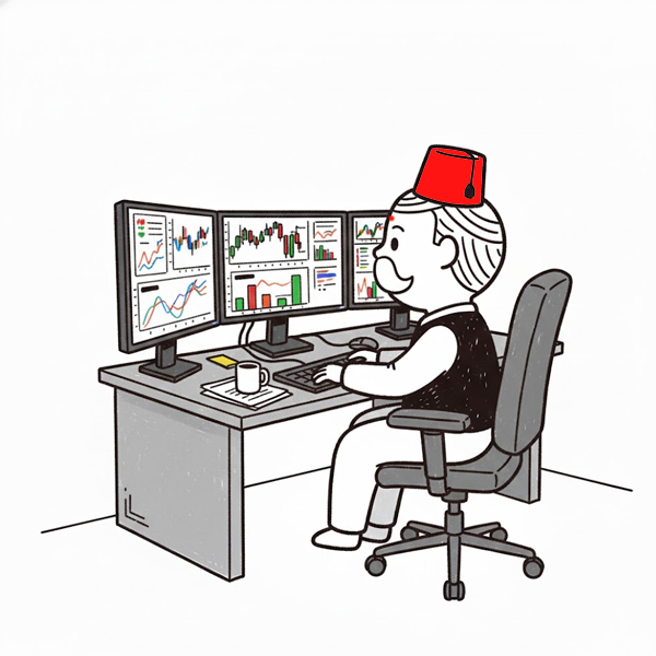 Pajeet analyzing crypto charts